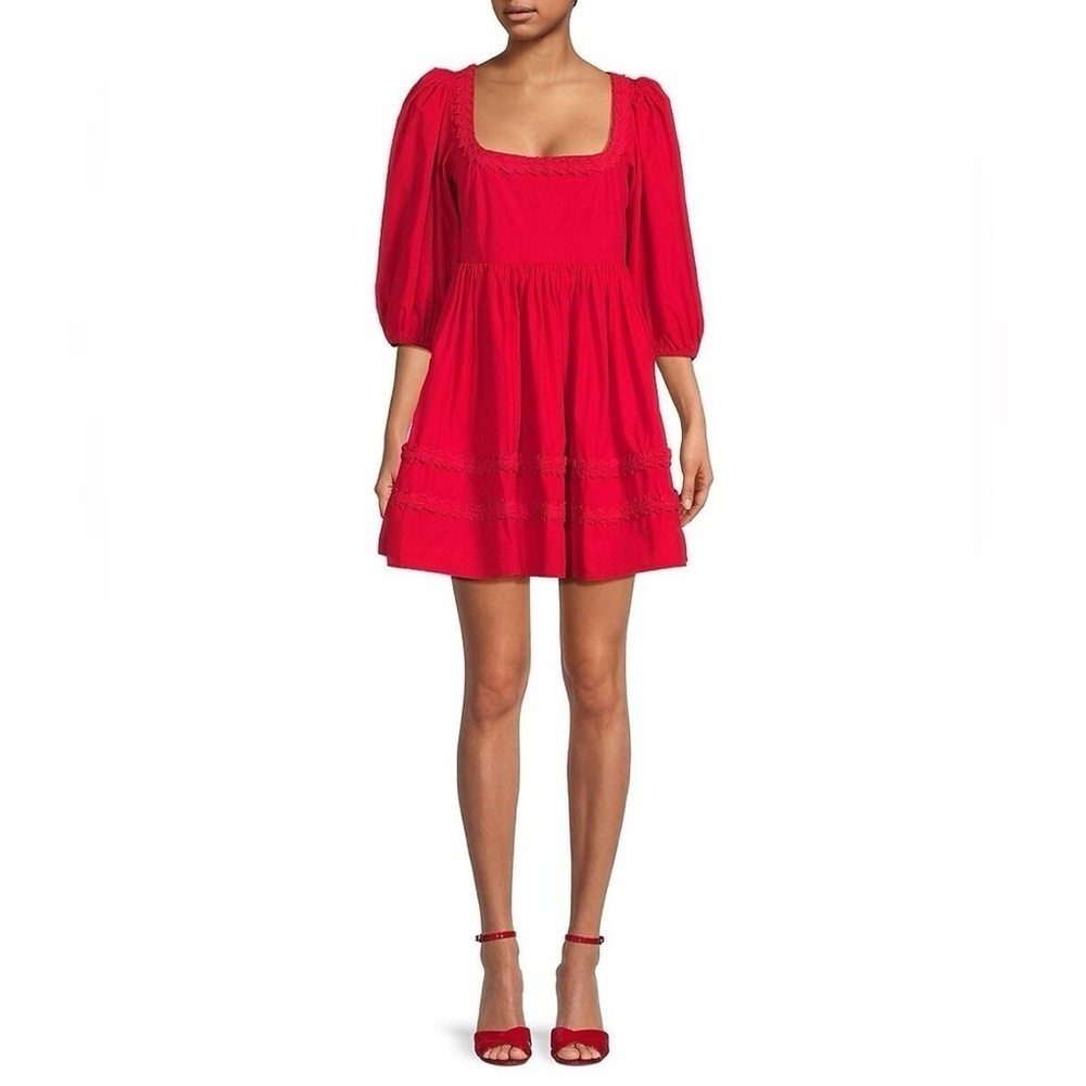 NWT RHODE Red Daya Mini Dress in Popppy sz 12
